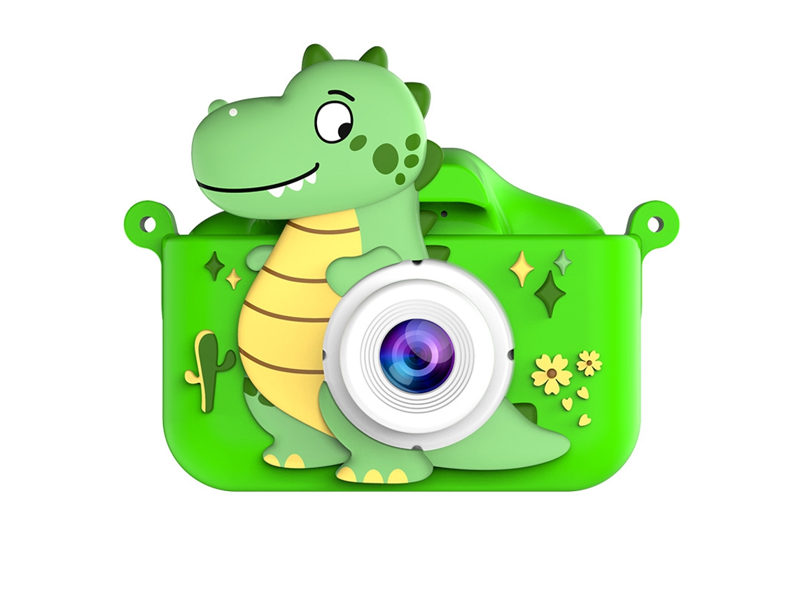 Cámara digital para niños Digitallab 1080p HD con doble cámara y diseño de dinosaurio, color verde, para niños de 3 a 12 años