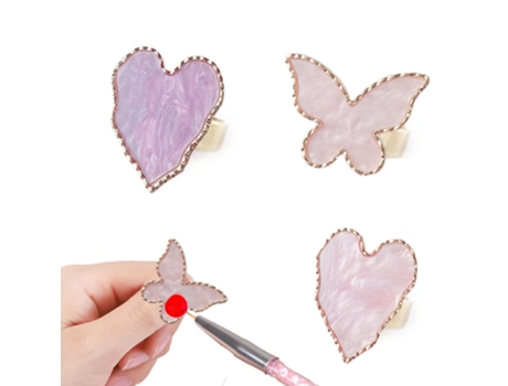 Paletas De Resina Para Decoración De Uñas Con Anillos Ajustables Para Los Dedos, Placa De Mezcla De Colores De Esmalte De Gel -Style3 ZMDECQNA 3 Un