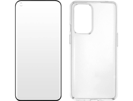 Carcasa y Protector Cristal OnePlus 9 AVIZAR Silicone Cristal templado 9H Negro