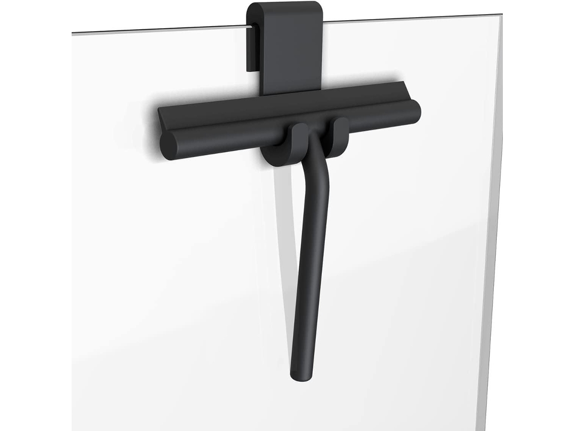 Escobilla De Silicona Para Ducha - Limpiador - Con Gancho - Diseño Antiarañazos - Fácil De Limpiar - Negro