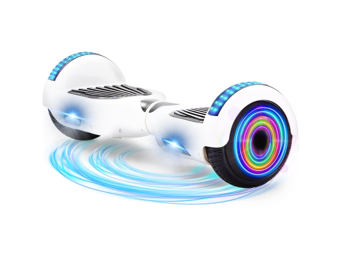 Hoverboard NEI-WAI z1+ White para Niños (Columna Bluetooth - Autonomía:  8/10 Km - Velocidad Máxima: 10 Km/H)