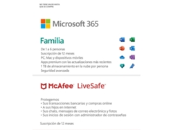 Software MICROSOFT Familiar / LiveSafe  (1 Dispositivo - 12 meses - PC y Mac)