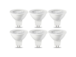 6 Bombillas Led Gu5.3 Mr16 De 5 W, Luz Blanca Cálida, No Regulables, 220 V, Clase Energética G