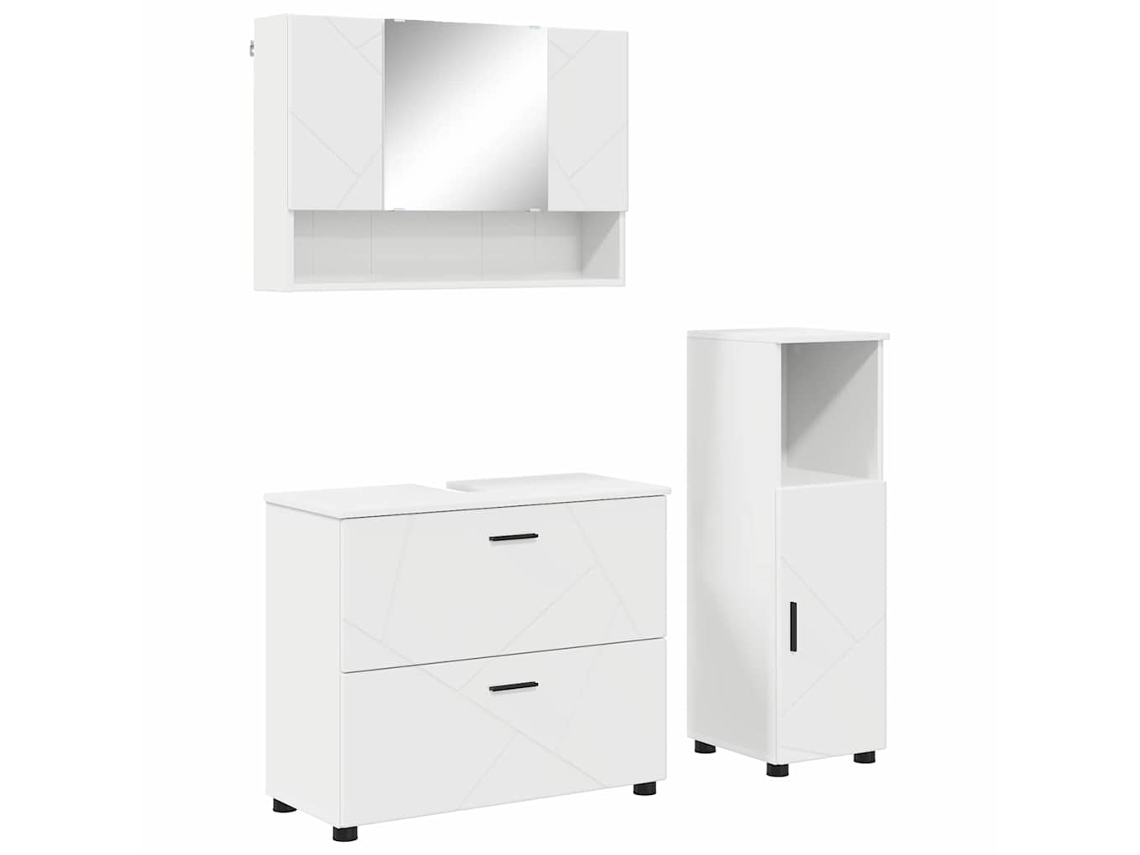 Maison Exclusive - Juego De Muebles De Baño 3 Pcs Madera De Ingeniería Y Metal