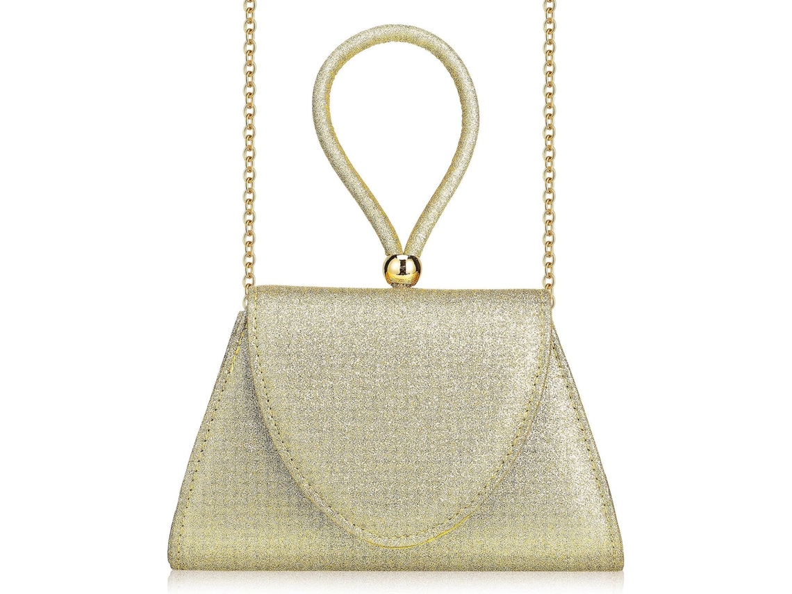 Bolso De Mano Ciieeo Gold Para Mujer, Bolso De Poliéster Con Espacio De Almacenamiento, Para Ceremonias Y
