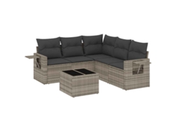 Maison Exclusive - Set De Sofás De Jardín 6 Pzas Y Cojines Ratán Sintético Gris