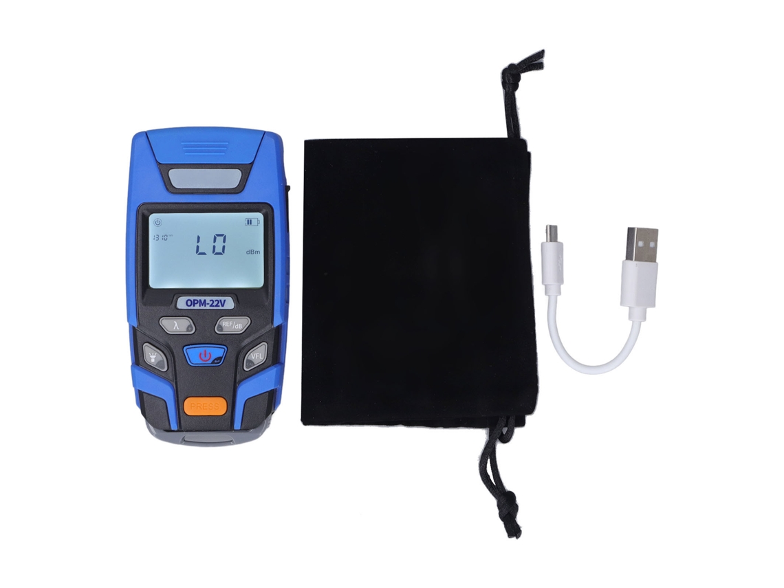 Kit De Medidor De Potencia Óptica Mini Recargable De -50~+26 Dbm Con Localizador Visual De Fallos (vfl) De 10 Mw E Interfaz Universal Sc St Fc.