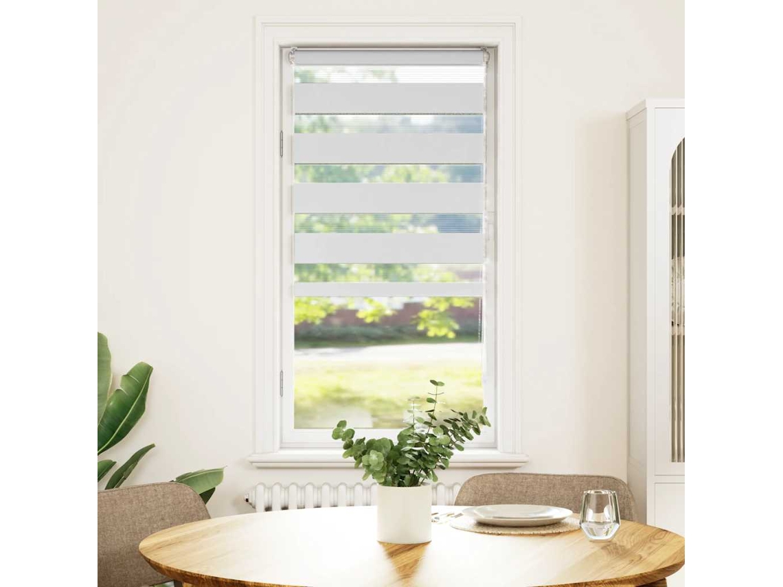 Maison Exclusive - Estor Cebra Blanco 65x150 Cm Tejido Ancho 60,9 Cm Poliéster