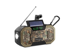Radio de emergencia portátil Viewleaf con manivela de 15000 mAh, energía solar, linterna LED AM/FM/NOAA y banco de energía para uso en exteriores