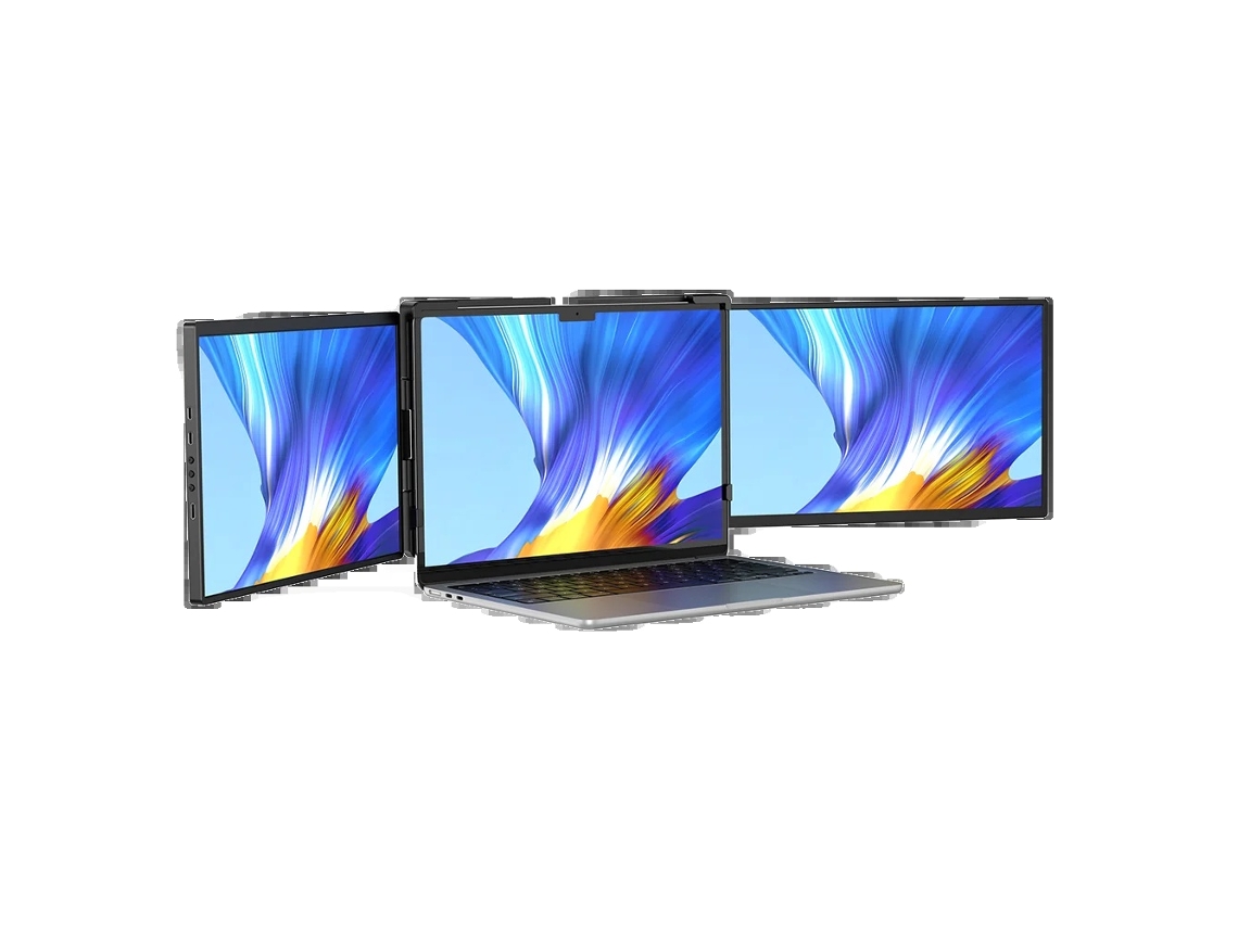 Monitor portátil, diseño desmontable, resolución 2K HD, triple pantalla, enchufe europeo, OEM
