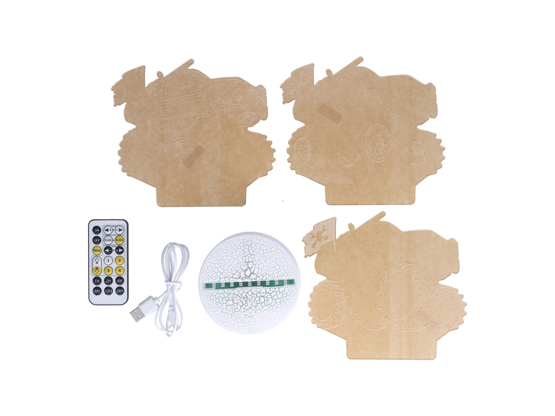 Lámpara De Noche 3d Con Control Remoto, Modos De Color Ajustables Y Control Táctil, Ideal Para Niños.