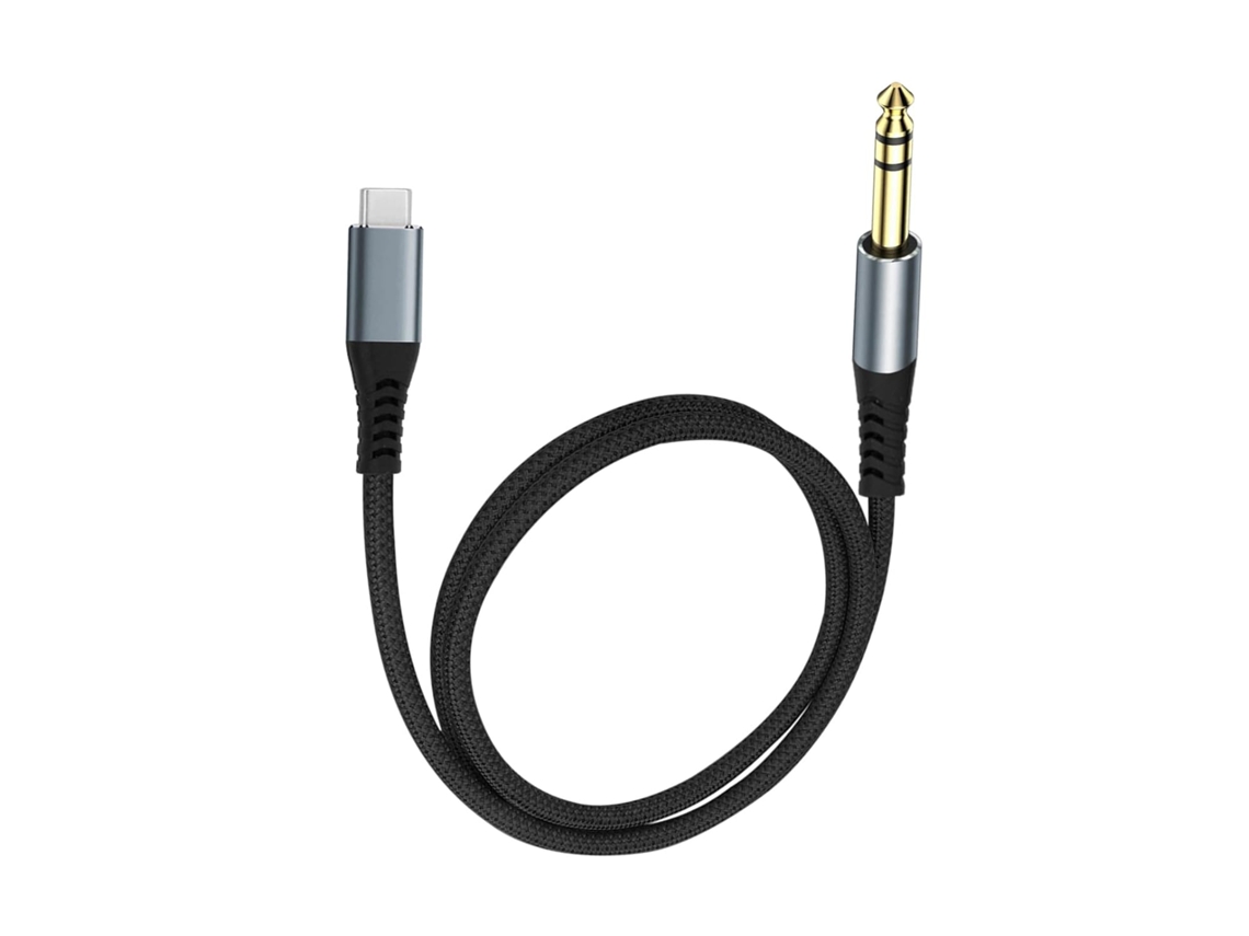 Cable Estéreo De Fidelidad Usb Tipo C A 6,35 Mm Con Chip Dac Integrado Para Reproducción.