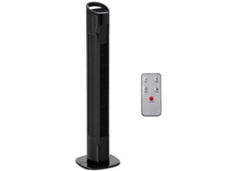 Ventilador De Torre De 50 W Con Mando A Distancia, 3 Velocidades, Temporizador, Oscilación De 70°, Ø20 X 78,5 Cm, Negro.
