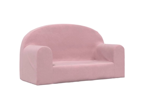 Sofá para niños de 2 plazas felpa suave VIDAXL rosa