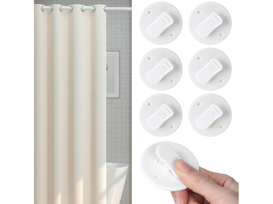 Abrazaderas autoadhesivas para cortinas de ducha, resistentes al viento y antisalpicaduras - Vayotoy