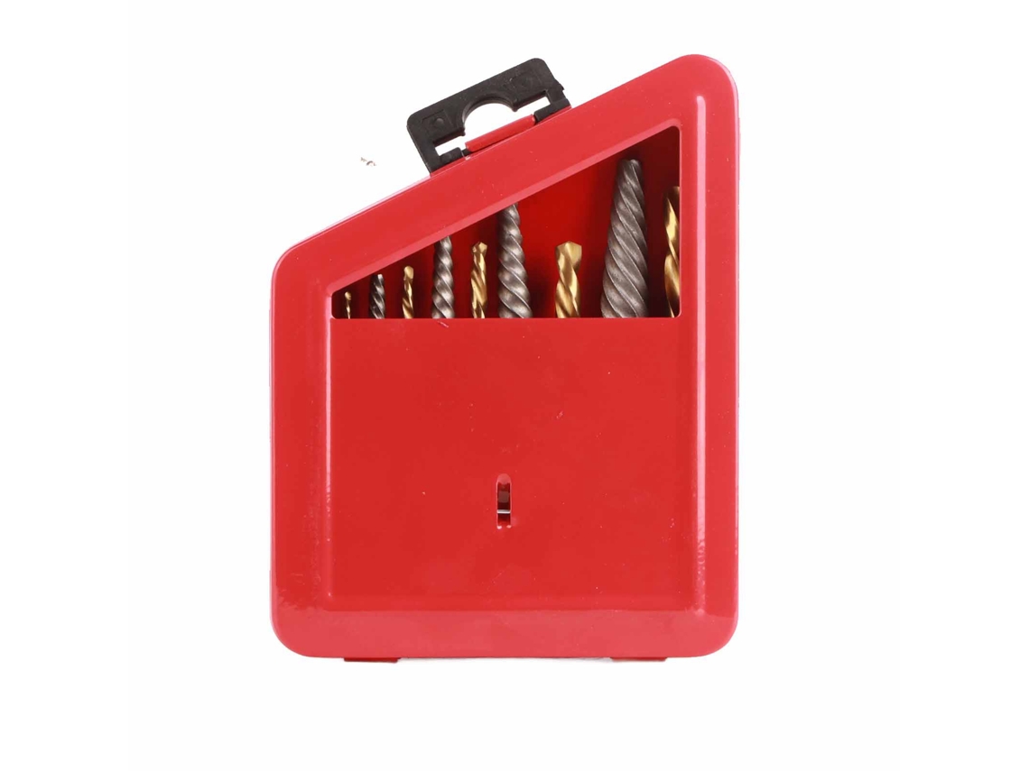 Kit Portátil De 10 Piezas Para Extractores De Tornillos De Aleación De Titanio Y Acero, Para Mano Izquierda, Con Brocas Incluidas.