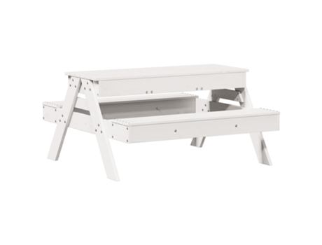 Mesa de pícnic VIDAXL con arenero de niños madera maciza pino blanco