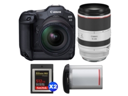 EOS R3 + RF 24-70 mm F/2.8 L IS USM + RF 70-200 mm F/2.8 L IS USM + 2 tarjetas Sandisk Extreme Pro de 512 GB Cfexpress Tipo B + Canon LP + Libro electrónico Pricedirect CANON