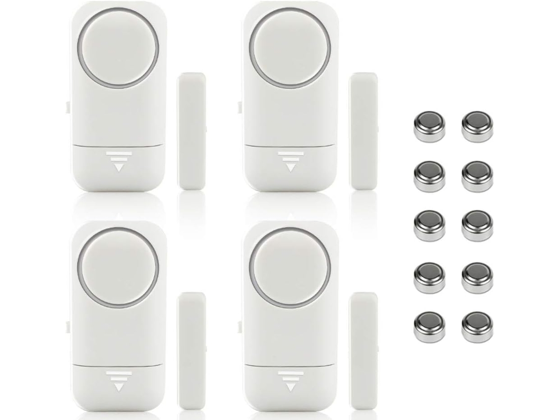 4 sensores magnéticos inalámbricos (120 dB, sistema antirrobo)