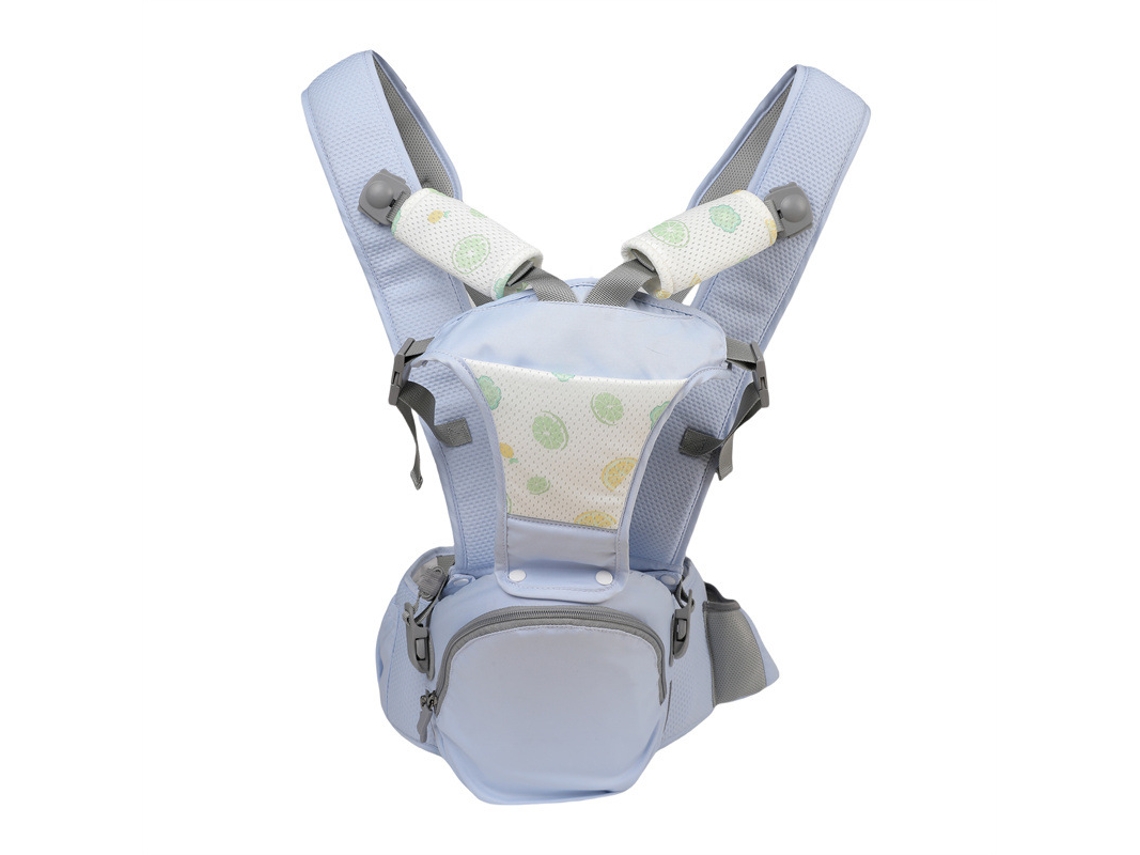Portabebés Panoona, apto para bebés de entre 3 y 20 kg, color azul claro.