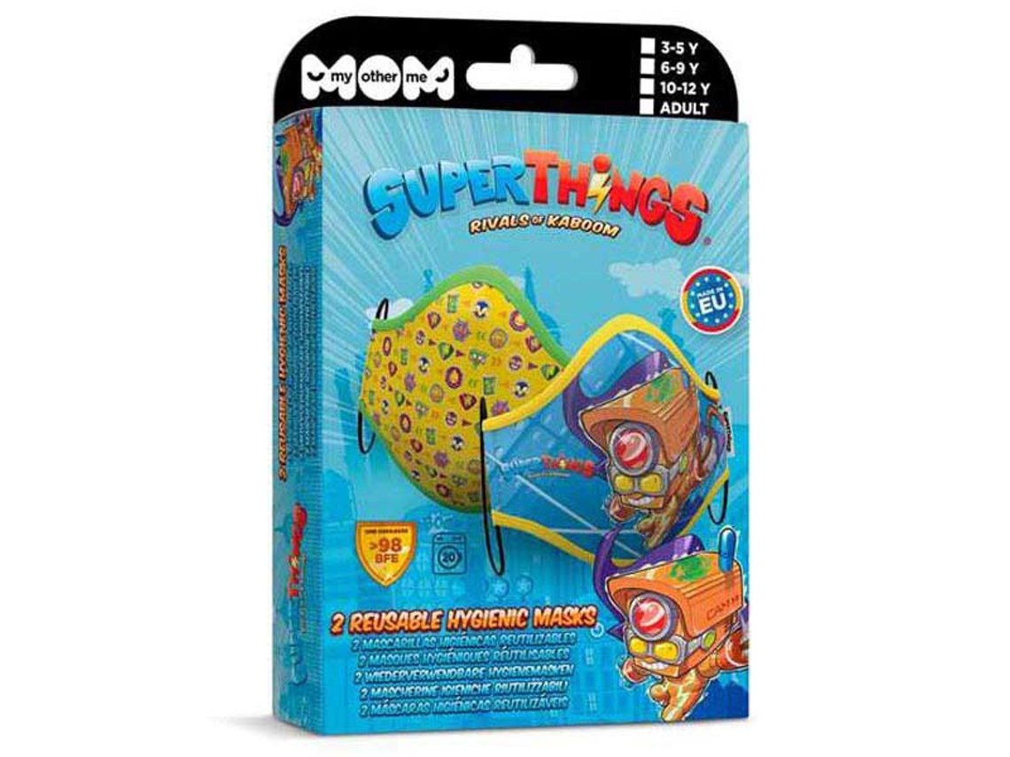 Máscara Higiênica Máscara Premium Super Things 2 Unidades Júnior Colorido 10-12 Yearsviving Costumes