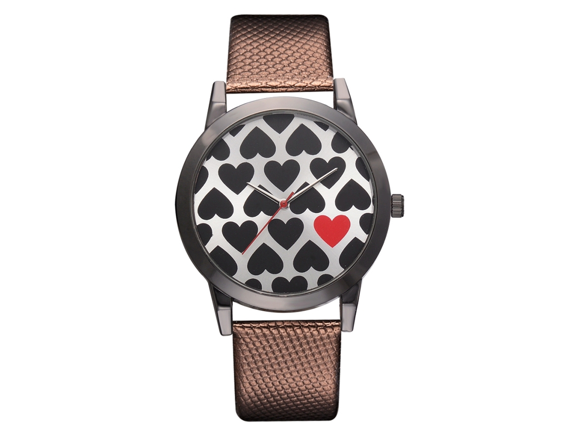 Reloj De Pulsera De Moda Para Mujer Con Pantalla Analógica De Cuarzo Y Correa De Pu Marrón.