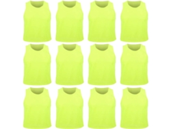 Lote De 12 Petits Gilets En Entraînement Football En Respirante Fluorescente Vert Taille Unique