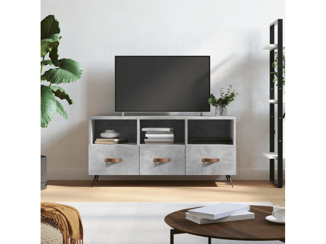 Maison Exclusive - Mueble De Tv Madera De Ingeniería Gris Hormigón 102x36x50 Cm