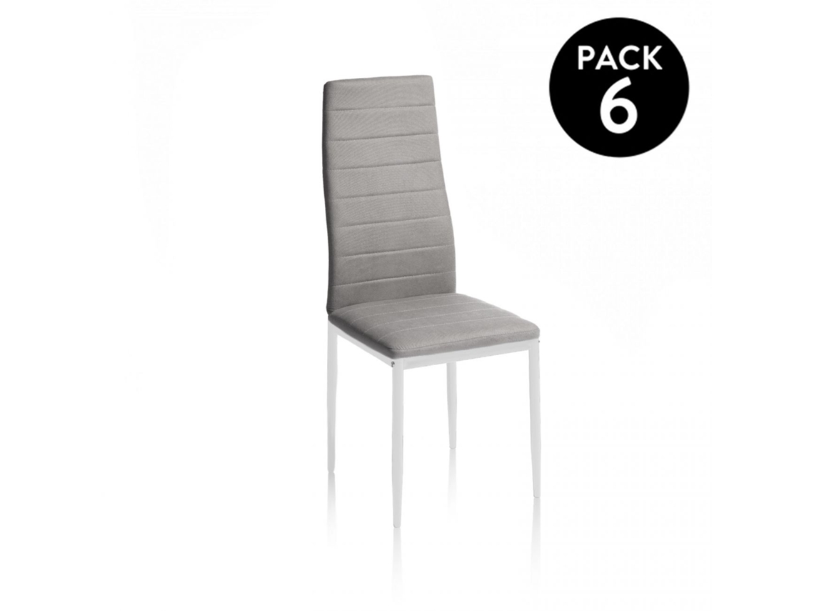 Pack 6 sillas de comedor Yuri Gris oscuro–Blanco 39 x 97 x 38 cm