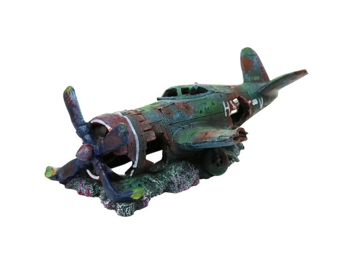 Adorno De Resina No Tóxica Para Acuario, Con Forma De Casa-avión, Para La Decoración De Peceras.