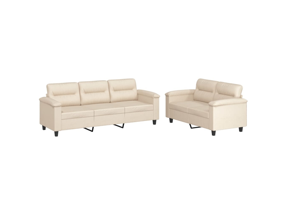 Maison Exclusive - Juego De Sofás Con Cojines 2 Piezas Tela Microfibra Beige