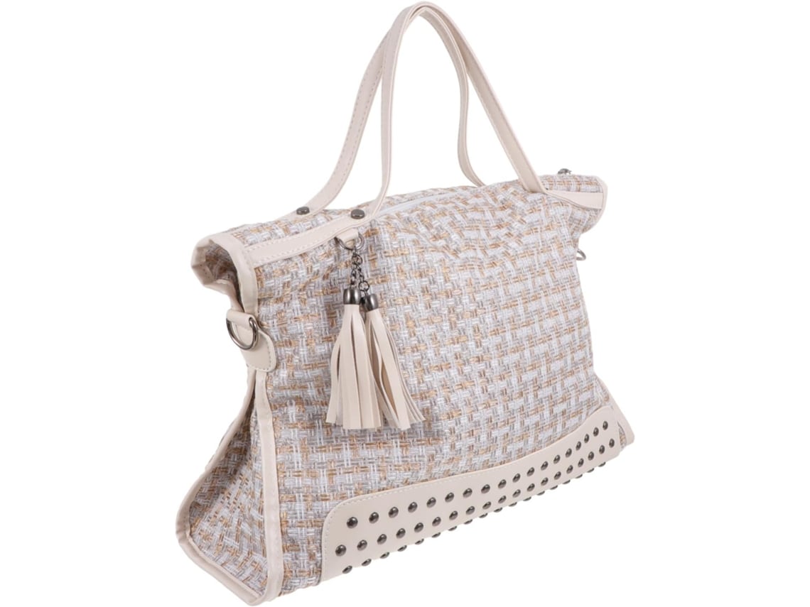 Bolso Bandolera De Lana Beige Para Mujer