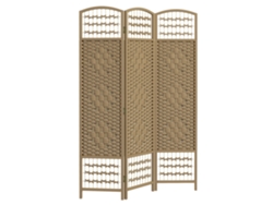 Biombo De Cuerda De Papel De 3 Paneles, 120x170cm, Decoración Natural Para Dormitorio
