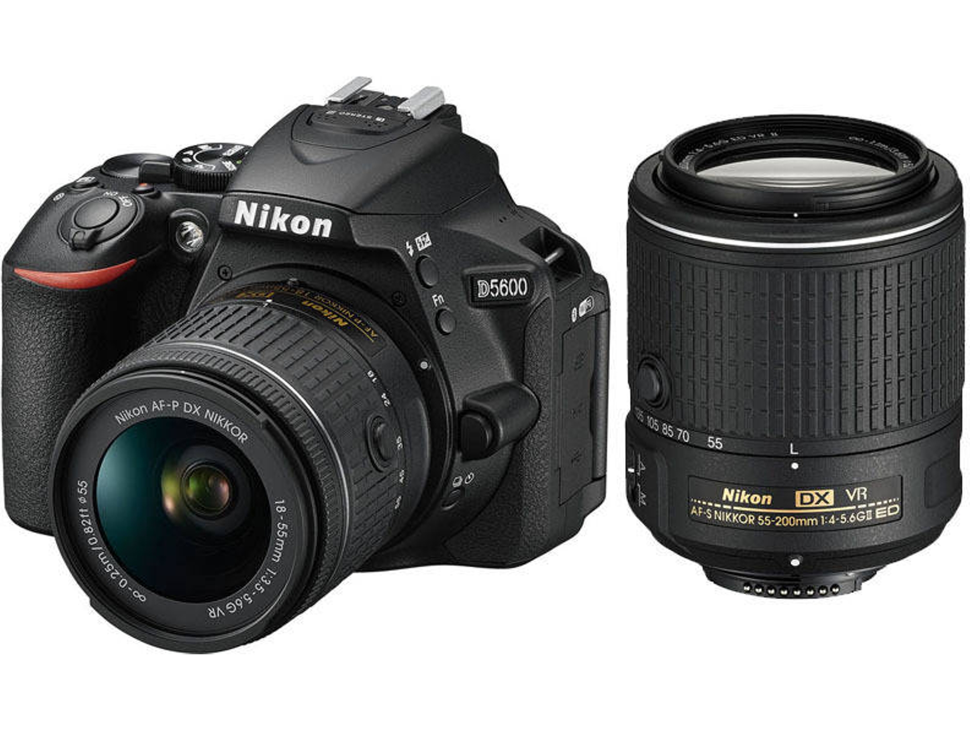 Kit Cámara Réflex NIKON D5600 18-55 VR II 55-200 (Negro)