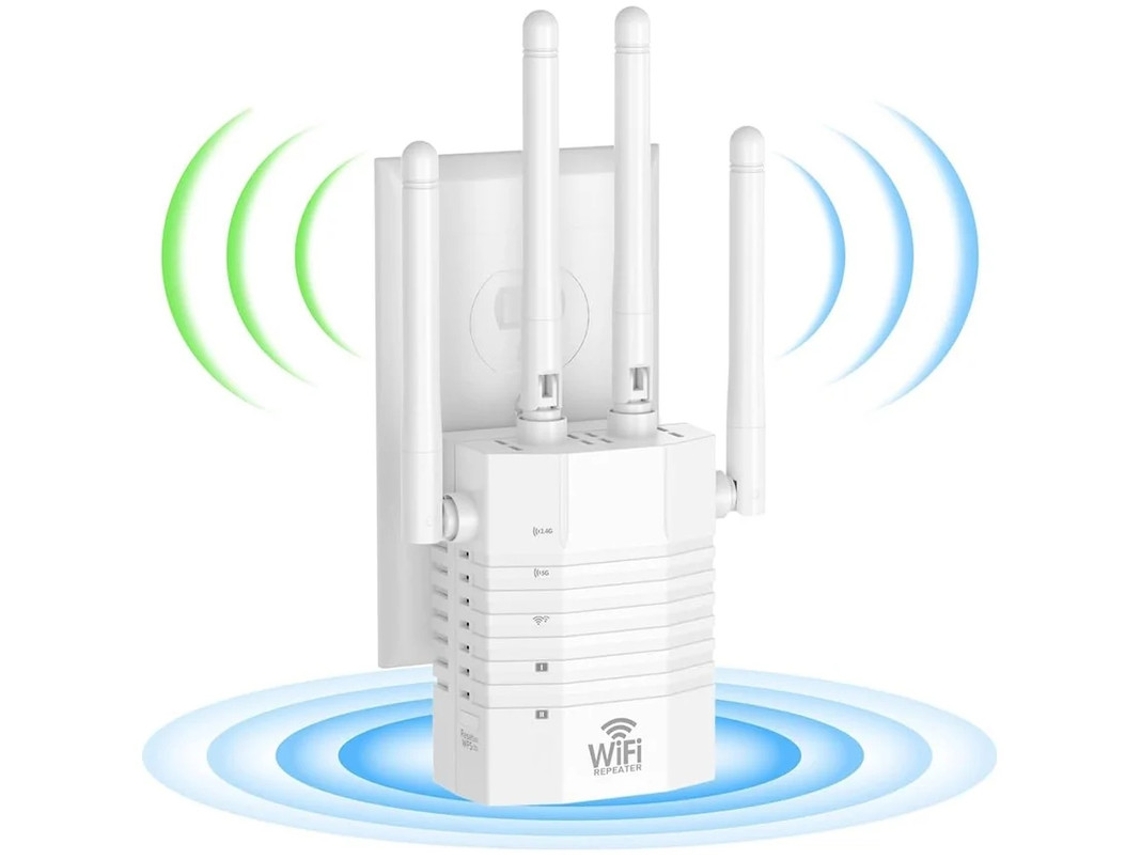 Extensor Wifi, Cubre 12.880 m². Pies. Amplificador de conectividad de doble banda de 1200 Mbps compatible con 105 dispositivos para el hogar y el exterior (Yizhood bra)