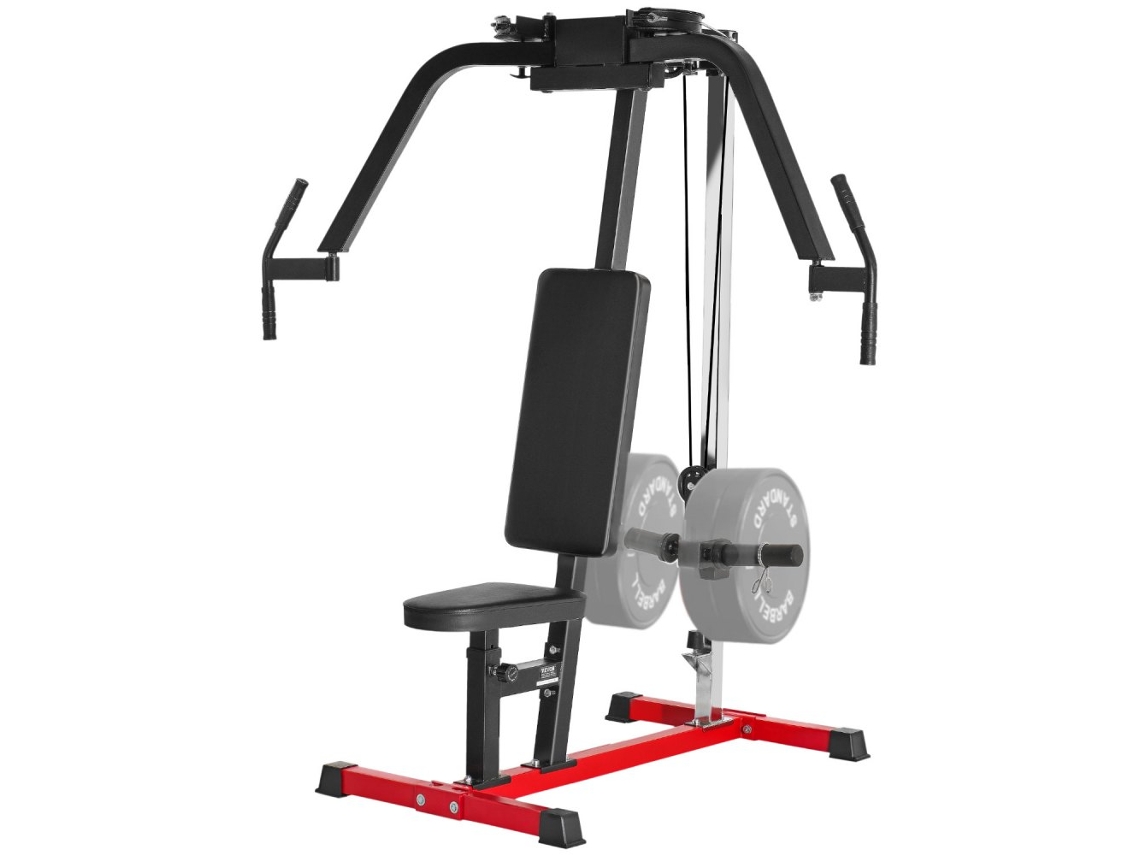 Conjunto de máquinas de musculación para pecho, hombros y espalda con regulación de altura y banco Tekmaquinas.