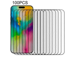 Protector de pantalla de seda de vidrio templado compatible con iPhone 16 Pro Max, 100 piezas, pegamento completo Vledary