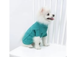 2026-suéter De Lana Para Cão E Gato Com Gola Alta, Roupa Quente De Ponto Sem Fecho, Tamanho Xs Verde