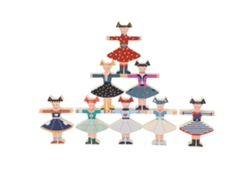 Ats-juguetes De Bloques De Apilamiento Y Equilibrio De Madera Para Niños En Edad Preescolar: Niñas Bailarinas, Juego Montessori Educatsivo