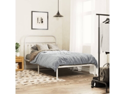 Estructura Cama Sin Colchón Con Cabecero Metal Blanco 100x200cm