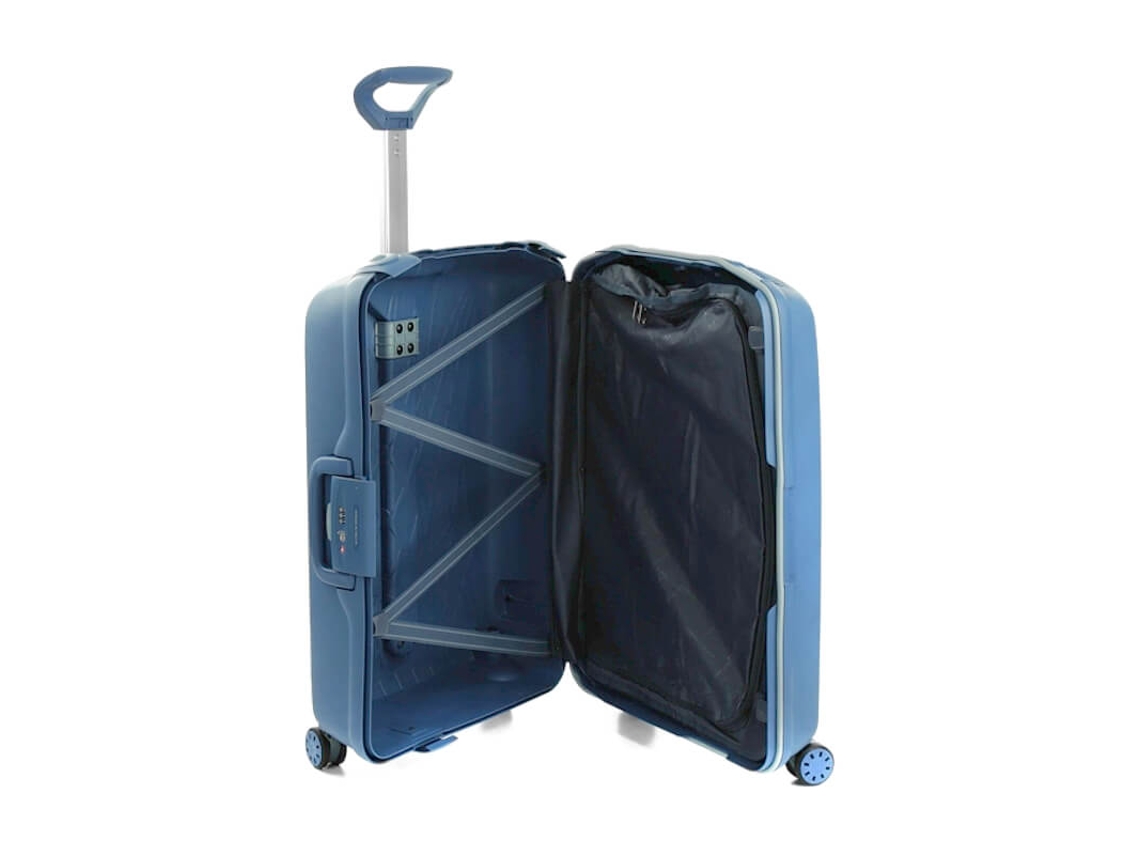 Roncata Ruim De Viagem / Trolley Médio 68Cm 4 Rodas Azul Azul Claro