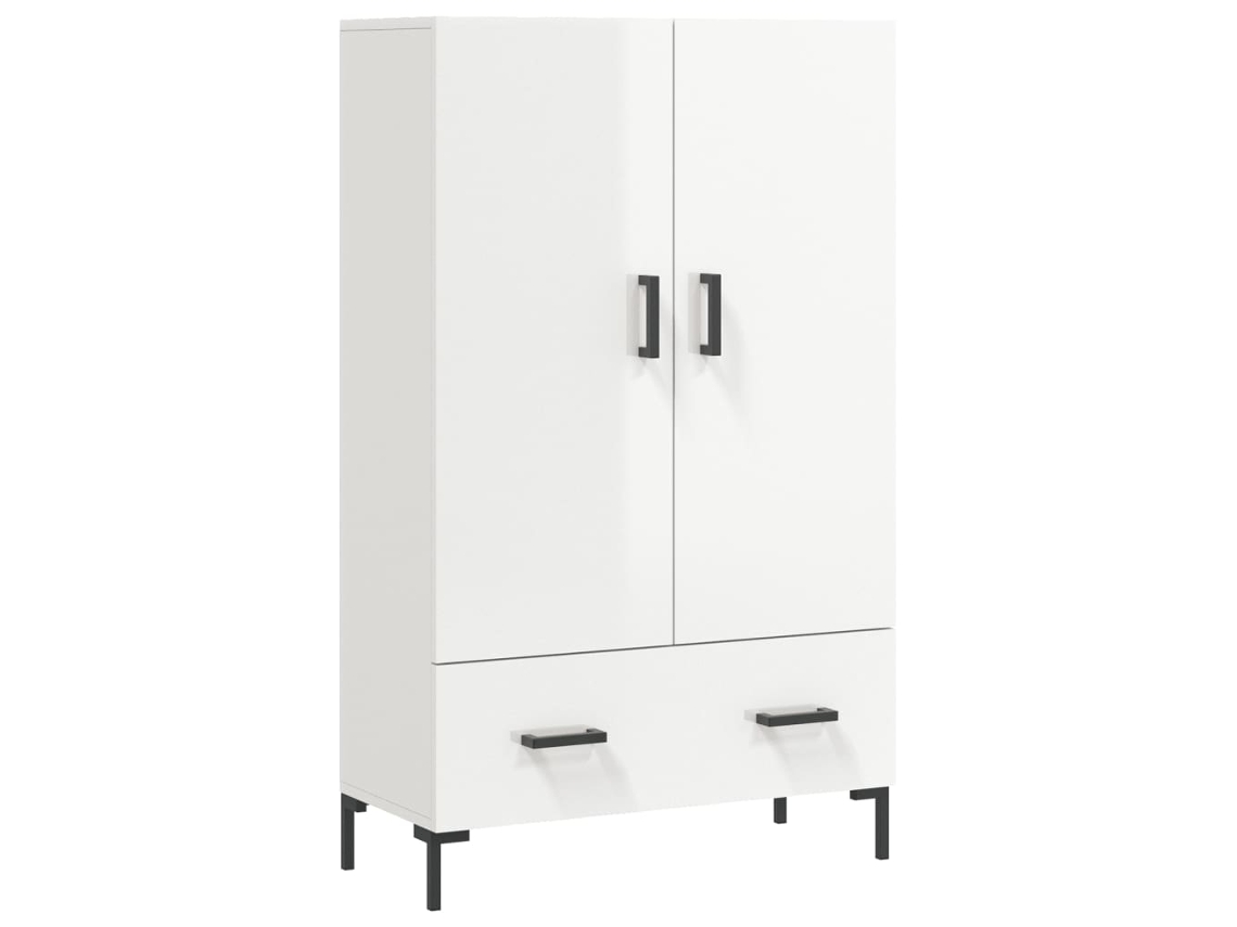 Maison Exclusive - Aparador Alto Madera De Ingeniería Blanco Brillo 69,5x31x115 Cm