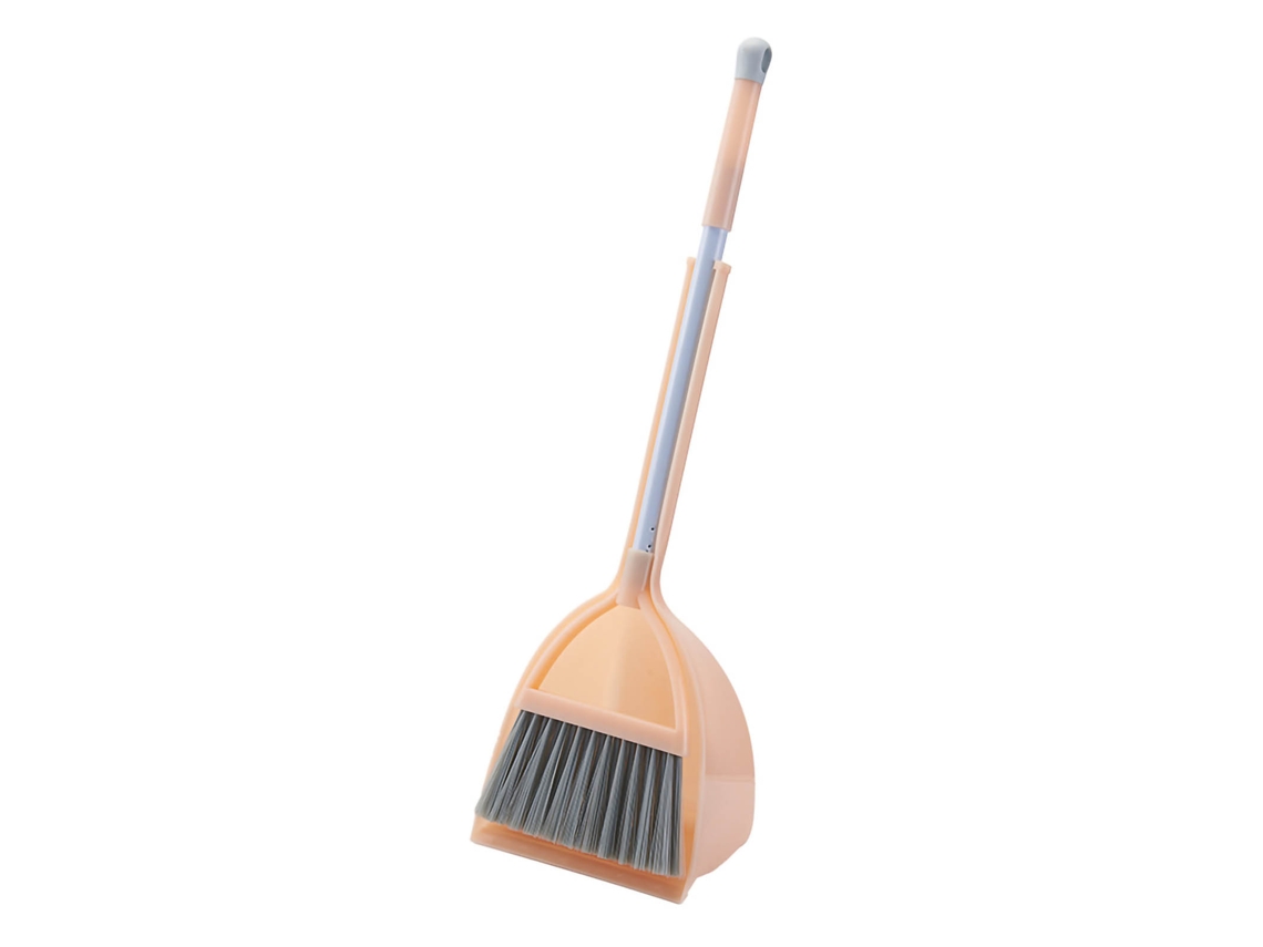 Juego de escoba infantil Baok, escoba pequeña con cerdas suaves, de plástico, juguete para bebés, niños y guarderías, rojo.