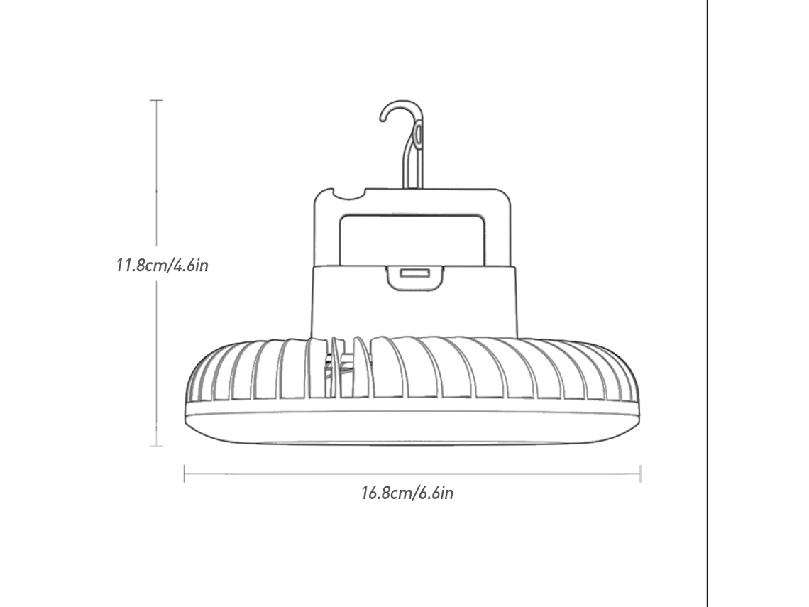 Tienda De Campaña Portátil Vento Con Linterna Led, Trípode Plegable, Batería Recargable Usb De 2400 Mah Con Gancho Para Camping, Hogar Y Oficina.