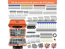 (juego De 410 Piezas) Kit De Pesca Profesional, Que Incluye Caja De Cuentas, Incluye Anzuelos, Plomadas Y Señuelos Con Forma De Girasol.