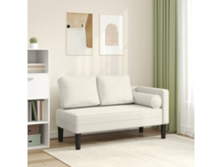 Chaise longue de terciopelo color crema con cojines de Lovely Home