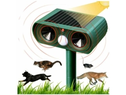 MEOIRUERY Disuasa de vida silvestre ultrasónica, protección para exteriores con energía solar para jardín, césped, granja, repelente de animales no tóxico con s