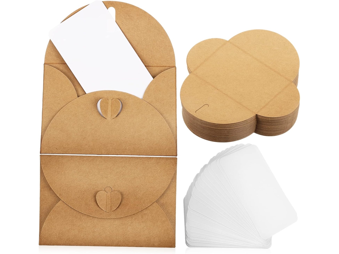 Kit De Bricolaje: Tarjetas De Papel, Sobres Con Cierres En Forma De Corazón Para Cumpleaños
