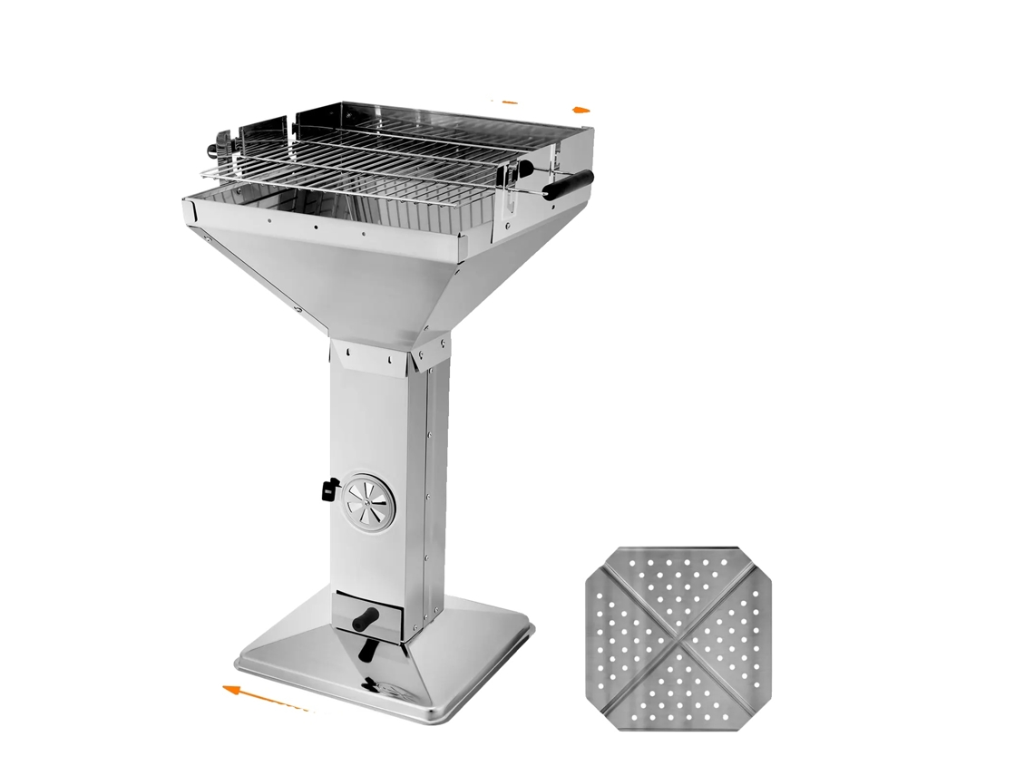 Parrilla de columna para barbacoa, altura ajustable, construcción de acero inoxidable, tipo 2 OEM