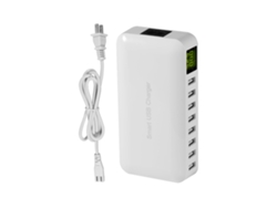 Cargador Usb De Múltiples Puertos (pantalla Digital Inteligente Lcd, Enchufe Estadounidense 110-240v)